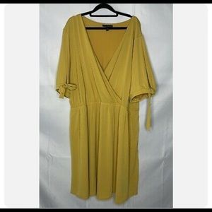 Lane Bryant Yellow Flowy Dress with Open Arms and Ties- PLUS SIZE